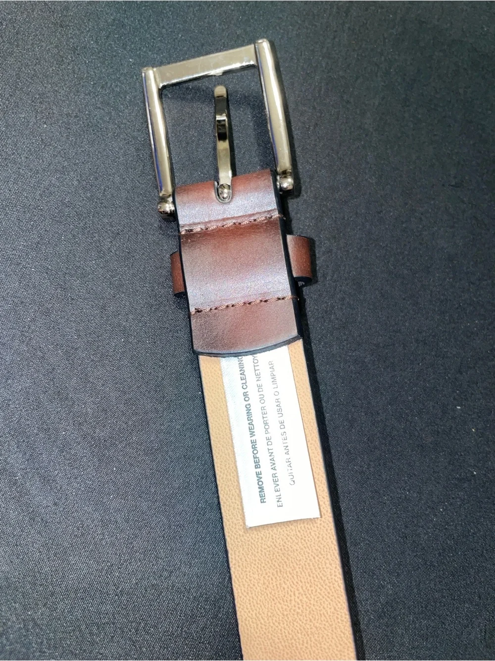 Calvin Klein Brown Men’s Belt with Brushed Metal Buckle